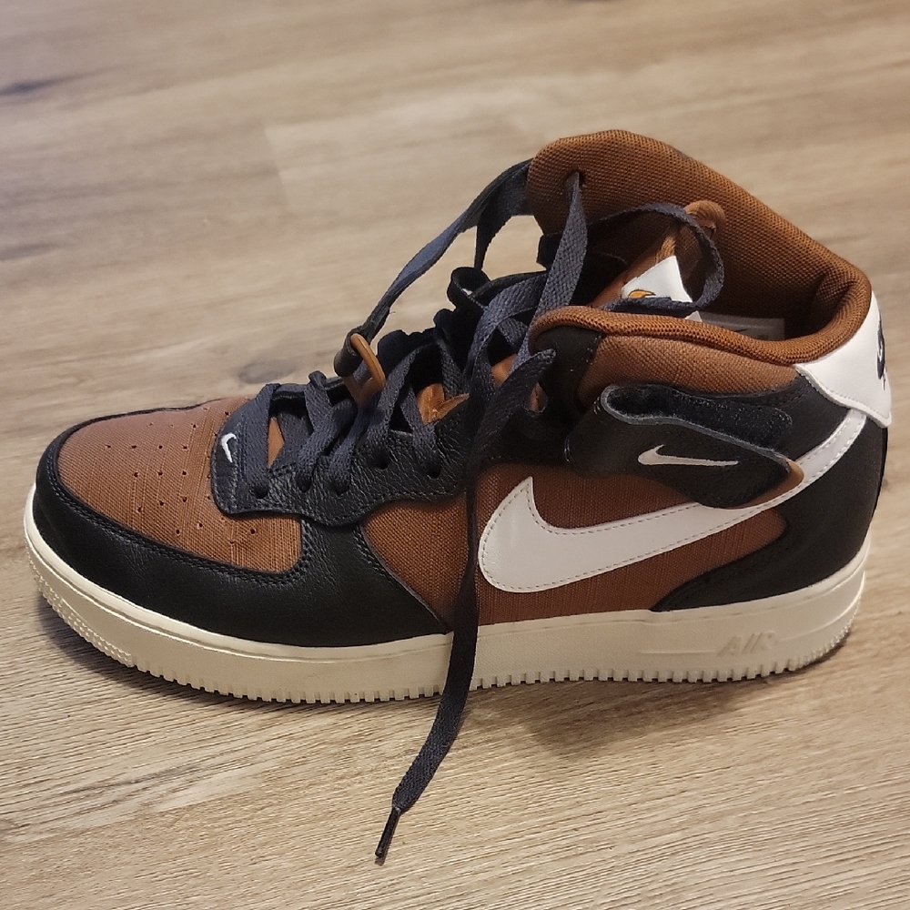 Men's Black and Brown High-Top Sneakers